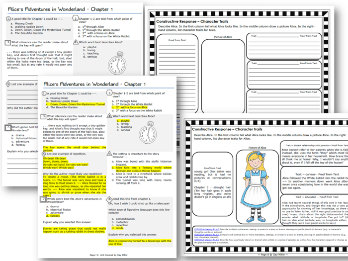 Alice in wonderland chapter 1 questions and answers