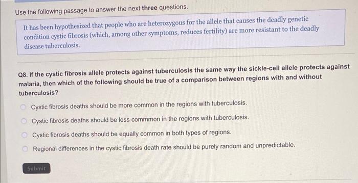 If the cystic fibrosis allele protects against tuberculosis