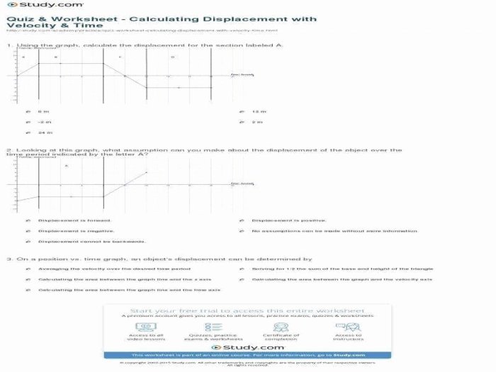 Distance and displacement worksheet with answers